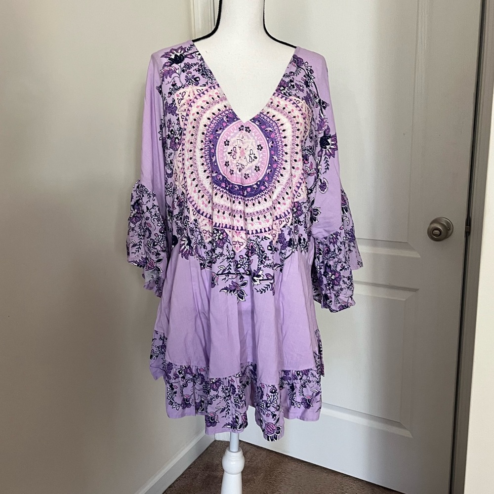 NWT Size 18 Purple Floral Women's Tunic BOHO